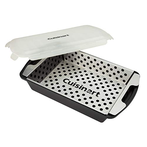 Cuisinart CMT-100 XL Collapsible Marinade Container, Black & CMT-200 Marinade Basket Set Grilling