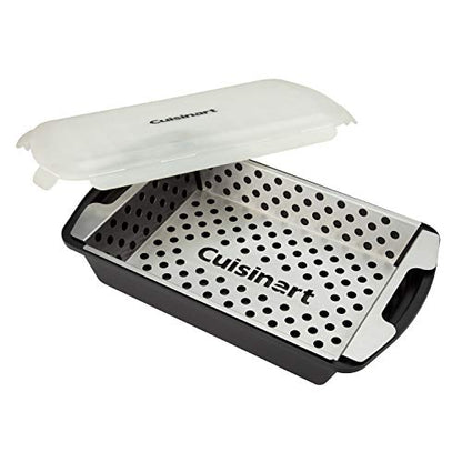 Cuisinart CMT-100 XL Collapsible Marinade Container, Black & CMT-200 Marinade Basket Set Grilling