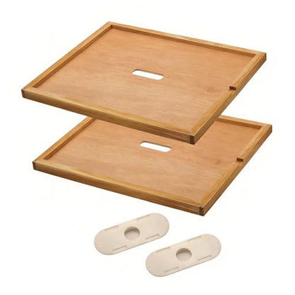 2 Pcs Beehive Inner Cover 10 Frame Beeswax Coating,Beehive Ventilated Inner Cover,Wooden Hive Box Cover with Feeding Hole for Beekeeping Tool,All eginners and Professional Beekeepers(2 Pcs)