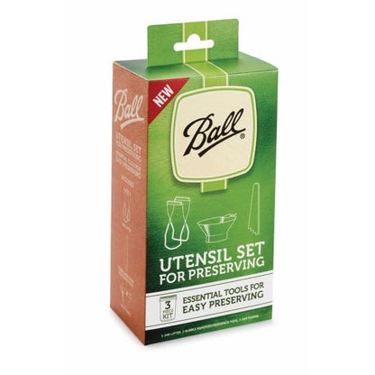Ball Utensil Set of Jar Funnel, Jar Lifter, Bubble Remover, Black, 3-Count (Pack of 3)