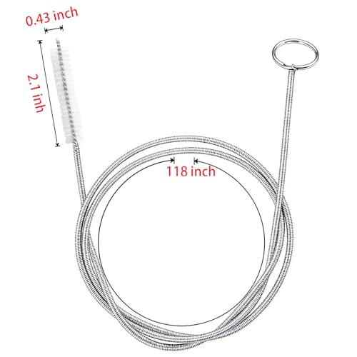 2Pack 118 Inch Flexible Drain Brush, Sunroof Drain Cleaning Tool for Ice Maker Fridge & AC Drain Line - size: 118 IN