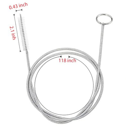 2Pack 118 Inch Flexible Drain Brush, Sunroof Drain Cleaning Tool for Ice Maker Fridge & AC Drain Line - size: 118 IN