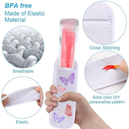 JANYUN 24 Pack Reusable Popsicle Bags Ice Pop Sleeves Antifreezing Sleeves (Multicolor) - color: Multicolor