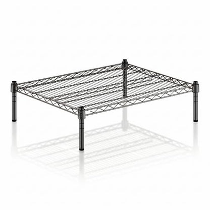 24" x 30" x 8" Black Epoxy Wire Storage Shelf, Dunnage Rack, Commercial 1 Tier Small Shelf - color: Black, size: 24"D x 30"W x 8"H