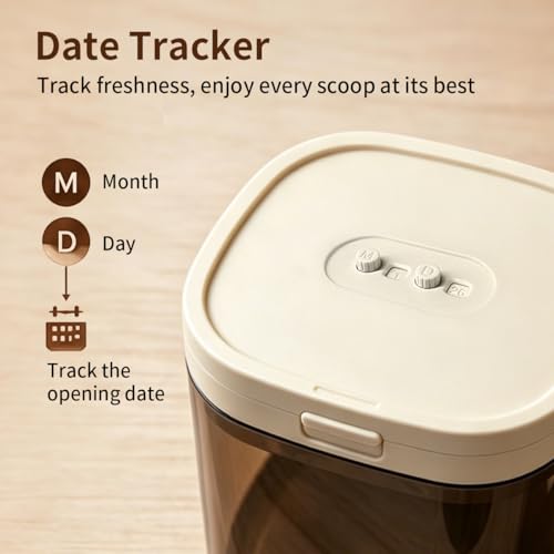 Airtight Food Storage Container with Magnetic Scoop & Built-in Leveler, 800ML Coffee Canister with Date Tracker, BPA Free UV Blocking Food Container for Coffee Beans, Ground Coffee, Tea, Sugar & Flour - color: 800ml