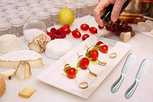 4 Pcs Stainless Steel Multipurpose Cheese and Butter Spreader Knives Set - Charcuterie Utensils for Cheese, Cold Butter, Jam, Pastry Making