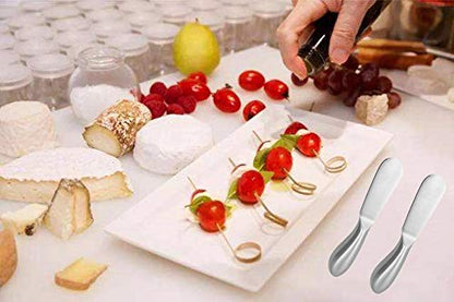 4 Pcs Stainless Steel Multipurpose Cheese and Butter Spreader Knives Set - Charcuterie Utensils for Cheese, Cold Butter, Jam, Pastry Making