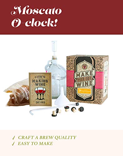 Craft A Brew - Moscato Making Home Kit - Easy Brew Beginners with Ingredients and Supplies – Ultimate Wine Brewer Experience - color: Moscato