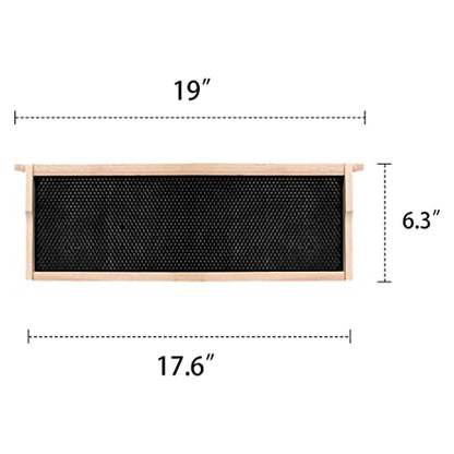 MayBee Medium Super Beehive Frames with Wax Foundations,10 Pack Honey Bee Frames with 100% Beeswax Coated Food Grade Foundation Sheets, 6-1/4-Inch (Black) - color: 10 Pack Medium Frame black