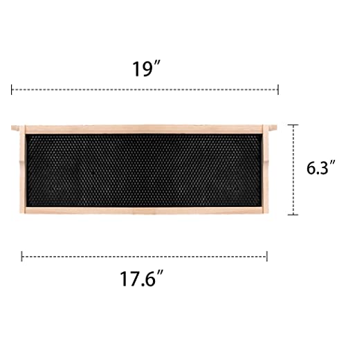 20 Pack Honey Bee Frames with 100% Beeswax Coated Food Grade Foundation Sheets, Complete Unassembled Medium Super Beehive Frames and Foundations - color: 20 Super Frame black
