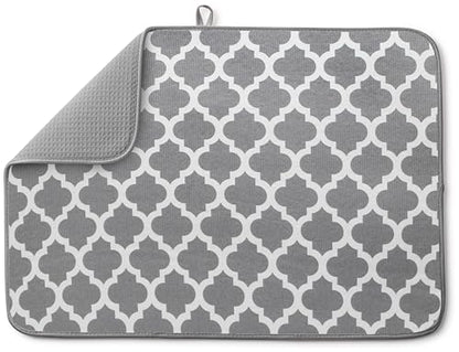 Bellemain XL Dish Mat 24" x 17" ( LARGEST MAT ) Microfiber Dish Drying Mat , Super absorbent ( Trellis ) - color: Trellis, size: 17" x 24"