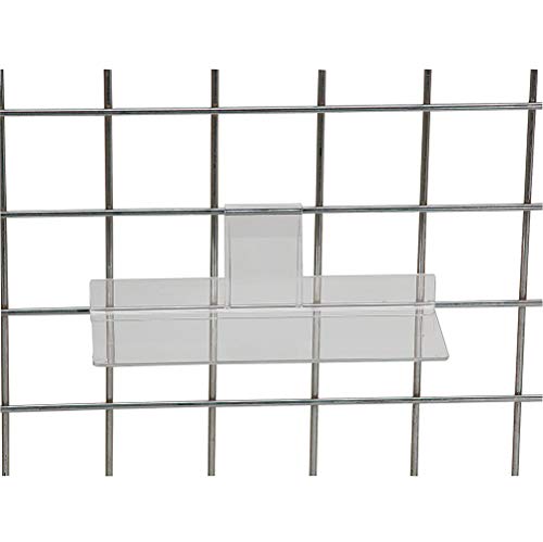 SSWBasics Clear Acrylic Shelf for Wire Grid Accessories, 4 x 10 inch, Set of 2 - Wire Grid Accessories, Ideal for Wire Grid Displays