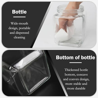 Nsmykhg 37 oz Square Glass Jars with Lids, 4 Pack Glass Canisters with Metal Lids, Clear Wide Mouth Mason Jar Food Storage Jar for Overnight Oats, Coffee, Candy, Kitchen & Bathroom Storage Containers