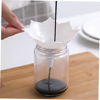 4pcs Plastic Funnel Set Creative Cherry Blossom Flower Shape Liquid Separator Smooth Oil Transfer Funnel for Kitchen Powder Dry Goods Multi-Purpose White