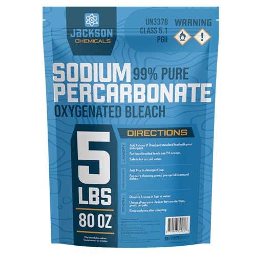 Sodium Percarbonate 5 lb – Chlorine-Free Laundry Booster, Eco-Friendly Stain & Odor Remover, Multipurpose Cleaner - Oxygenated Bleach Powder