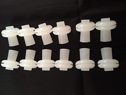Fermentation Grommets Pack of 12. Food Grade BPA-Free White Silicone Rubber Complete with 12 Stoppers. Best for Airlocks, Fermenting in Jars and Buckets. 3/8" Center for 1/2" Hole