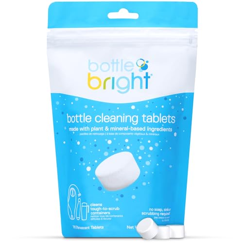 Bottle Bright Cleaning Tablets 12, 36, 78 Count – Water Bottle Cleaner for Stainless Steel, Tumblers, Thermos | Removes Coffee Tea Stains, Eliminates Odors, Easy and Safe Cleaning - size: 78 Count (Pack of 1)