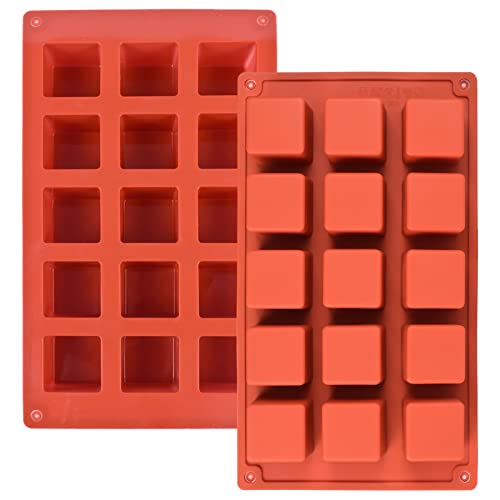 2 Pack Square Silicone Mold, Candy Chocolate Mousse Cake Baking Mold Dessert Molds for Soap,Ice cream,Truffle,Brownie