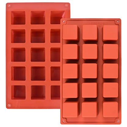 2 Pack Square Silicone Mold, Candy Chocolate Mousse Cake Baking Mold Dessert Molds for Soap,Ice cream,Truffle,Brownie