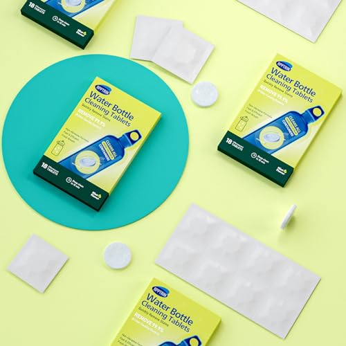 Water Bottle Cleaning Tablets, 18 Pack Bottles Clean Tablet Hydration Bladder Cleansing Tablets for Hydration Bladder, Water Bottle, Individually Packed, Mint Flavor - size: 1 Count (Pack of 18)