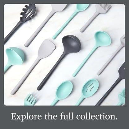 Tovolo Silicone Basting Brush for Cooking and Pastry, Flex Core Oyster Gray Silicone Pastry Brush Oil Egg Wash Spreader, BBQ Sauce Marinade Meat Cooking Brush Heat Safe 600F Grilling Utensil