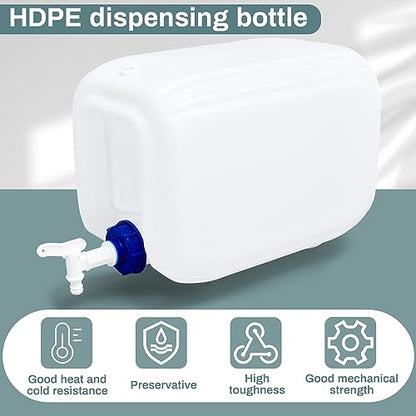 Kigley 2 Pieces 5 Gallon Carboy with Spigot, 10 Gallons Total, Plastic Water Tanks Container Vented HDPE Water Jug Dispenser Translucent Bucket