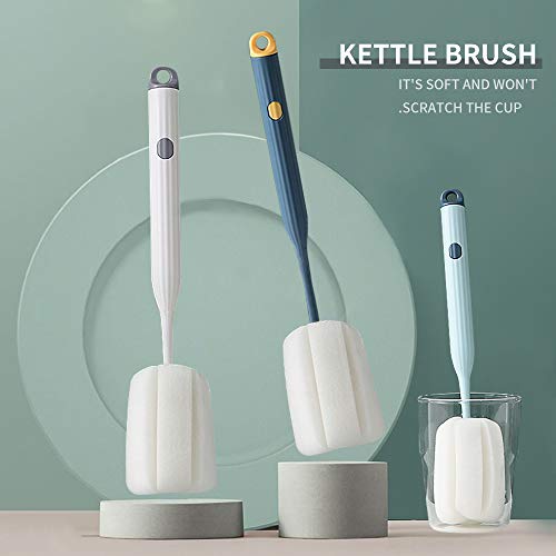 Bottle Soft Brush -2Pcs Sponge Bottle Brush Soft and Easy to Clean, Baby Bottle Sponge Brush Can Effectively Remove The Stain Residue On The Bottom of The Cup(Pink-Brush) - color: Pink-brush