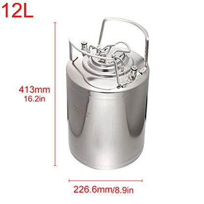 Mini Stainless Steel Beer Keg,Portable Home Dispenser System to Keep Fresh for Home Kitchen Brewing Beer,Keeps Carbonation for Craft Beer Draft and Homebrew,12 Liters