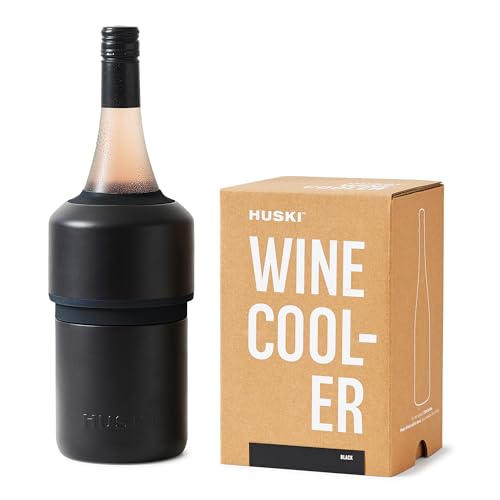 Huski Wine Chiller | Award Winning Iceless Design | Keeps Wine Cold up to 6 Hours | Wine Accessory | Next Generation Ice Bucket | Fits Some Champagne Bottles | Perfect Gift for Wine Lovers (Black) - color: Matte Black