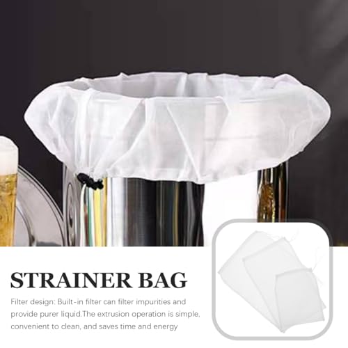 Mikinona 3 Pack Nut Milk Bags Reusable Fine Mesh Filter Bags with Drawstring for Juice Soy Milk Cold Brew Food Strainer 14.17X9.44 Inches