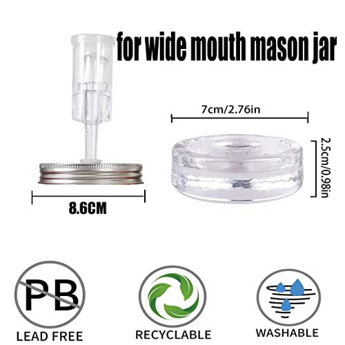 Complete Mason Jar Fermentation Kit - Sauerkraut Pounder + 4pc Glass Weights + 4pc water airlocks Easy Wide Mouth Jars Vegetable Fermenting Set -Suitable for 86MM mason jar (Jars Not Included)