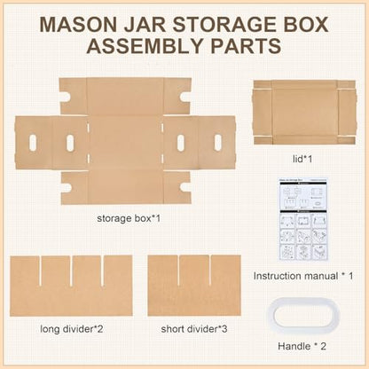 3 Pcs Canning Jar Storage Boxes, Fits 32 oz Regular or Wide Mouth Jars, 12 Cells, Mason Jar Organizer - color: 3pcs Yellow