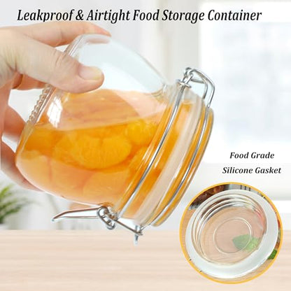Glass Jar With Airtight Lid 16 Oz (Set Of 2) Wide Mouth Airtight Food Storage Containers Leakproof Canister For Coffee,Sugar,Chocolate Chips,Canning,Candy,Cereal,Spice,Pickle,Cookies,Dried Fruits - size: 16 OZ 2 Pack