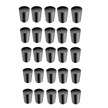 Laboratory Grade Rubber Stoppers, 25 Pieces Assorted Tapered Bungs Set, 1# Solid Black Round Rubbers Hole Plugs - size: 25pcs 1#