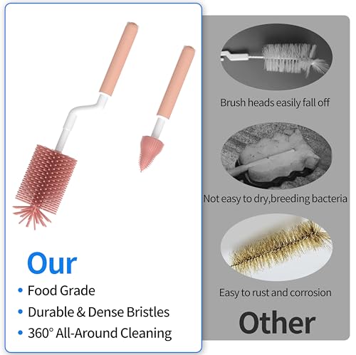 Travel Baby Bottle Drying Rack with Bottle Brush,Nipple Brush,Straw Cleaner Brush,Organizer Case, Compact Size with Large Capacity for Working Mom, Visit Families, Friends or Camping with Baby