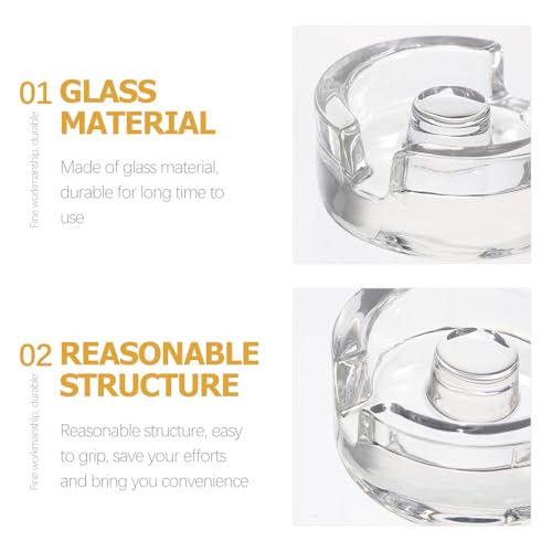 SHOWERORO Glass Weights for Fermenting with Comfortable to Hold Handle, Heavy Glass Fermentation Lids Compatible with Wide Mouth Mason Jars, Dishwasher Safe for Sauerkraut, Pickling,