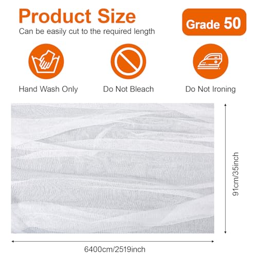 Cheesecloth Roll, 70 Yard Grade 50 Cheese Cloths for Straining, Reusable Unbleached Cotton Cheesecloth Bulk for Cooking Baking Juicing Cheese Making Wedding Decor, White