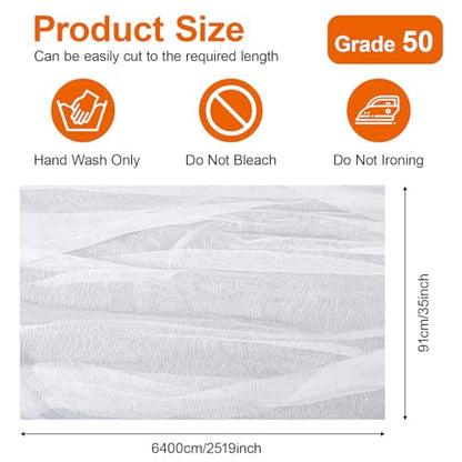 Cheesecloth Roll, 70 Yard Grade 50 Cheese Cloths for Straining, Reusable Unbleached Cotton Cheesecloth Bulk for Cooking Baking Juicing Cheese Making Wedding Decor, White