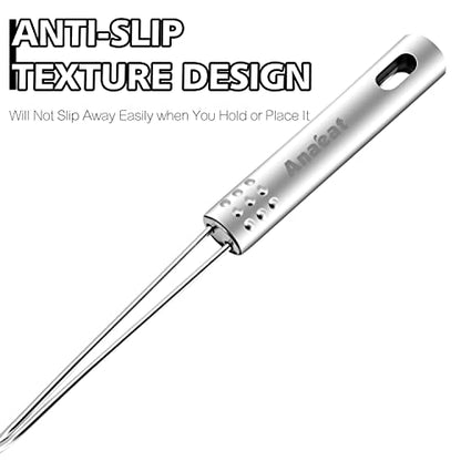 Anaeat Stainless Steel Spider Skimmer, Set of 3 Professional Kitchen Pasta Strainer Spoon with Long Handle - Asian Strainer Ladle Wire Skimmer Spoons for Cooking and Frying (4.5"+5.3"+6.1") - color: Spider Strainer Skimmer Set of 3