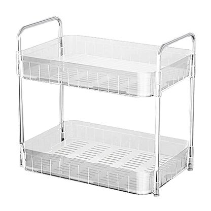 Cup Drying Rack Heavy Duty Plastic with Drain Tray Countertop Storage Shelf for Kitchen Countertop Organizer Home (Double Layer White) - color: Double Layer White