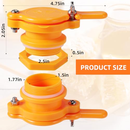 2Pcs Honey Gate Valve for 5 Gallon Bucket, Bee Honey Extractor Tap, Nylon Honey Bucket Gate for Honey Equipment Beekeeping Supplies