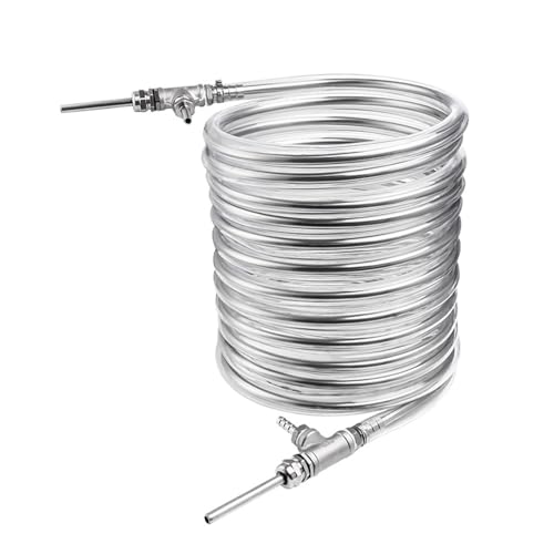 Stainless Steel wort chiller, Counterflow Heat Exchanger 9.52 * 0.5 * 10M Cooling Coil Tube Beer Brewing Cooler Homebrew(Without hose)