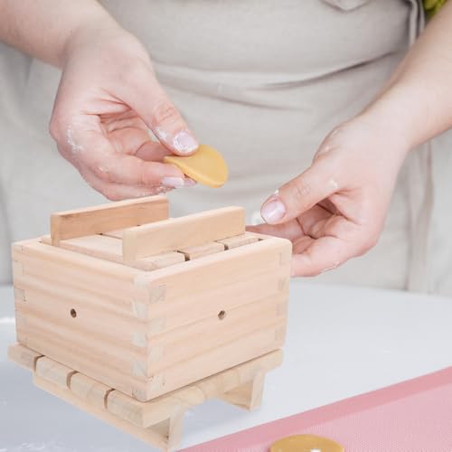 GANAZONO Wooden Homemade Tofu Press Mold Box for 2-3 Lbs Bean Curd Making, Kitchen Soybean Curd Presser Tool without Press Rod, DIY Tofu Maker for Home Cooking