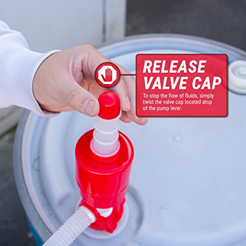 TERA PUMP Large Industrial Barrel Siphon 55-Gallon Drum Pump | BPA-Free, For Drinking Water, Gas, Diesel, 5 GPM - style: 5 GPM