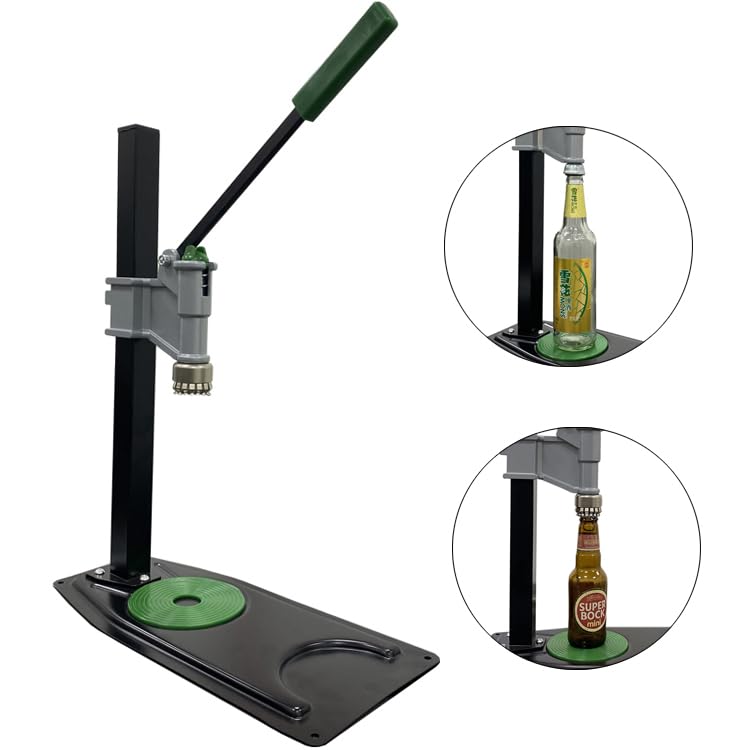 Manual Bottle Capper Tool Multifunctional detachable 26mm side puller capping head,Heavy Duty Strong Metal Easy Action Bench Bottle Capper, Adjustable Height Beer Bottle Capping for Home Brewing