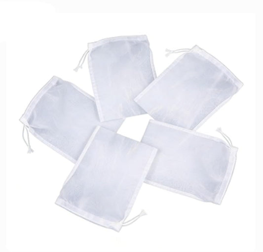 5 Pcs Nylon Brew Bags, Fine Mesh Brewing Bag Reusable Cold Brew Bags, 7.9 x 5.9 Inch Straining Bag for Beer, Wine, Cider, Mesh Strainer Steeping Bags