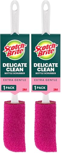 Scotch-Brite Water Bottle Scrubber, Safe On Glass, Plastic and Stainless Steel (Pack of 2) - size: Bottle Scrubber (Pack of 2)