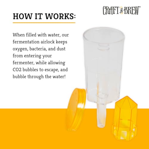 Craft A Brew - The Hex - 3 Piece Airlock - For Home Brew Fermentation - For Beer, Wine, Hard Cider, Mead Making, Pickling & More - Durable - At Home Beer Making Supplies - size: The Hex Airlock