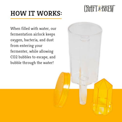 Craft A Brew - The Hex - 3 Piece Airlock - For Home Brew Fermentation - For Beer, Wine, Hard Cider, Mead Making, Pickling & More - Durable - At Home Beer Making Supplies - size: The Hex Airlock