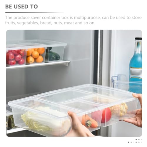 UPKOCH Divided Refrigerator Bin Lid Fridge Organizer Bins Small Storage Box Lid Food Fresh Containers